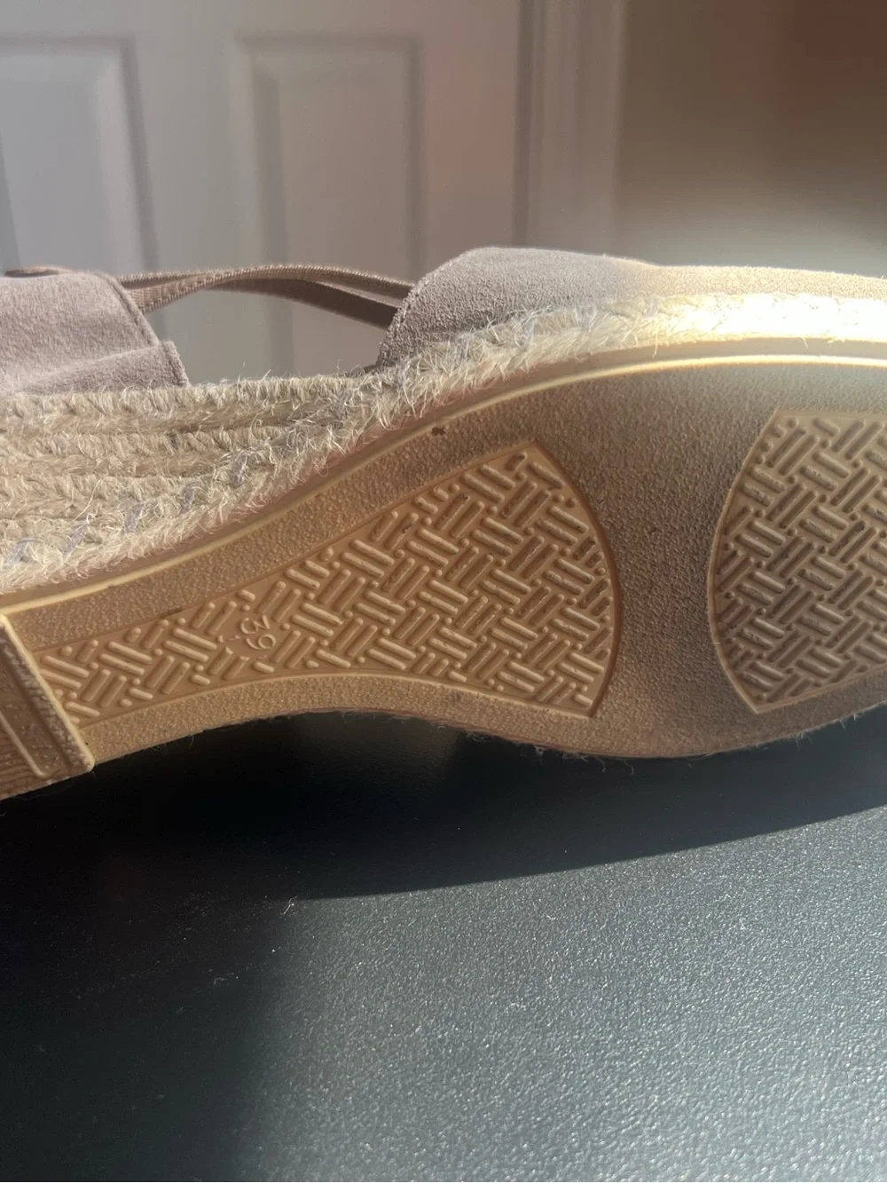 Women’s Taupe Espadrille Slingback Wedges